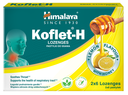 HIMALAYA Koflet-H Lemon pastilas, 12 gab.