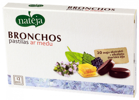 NATĒJA Bronchos pastilas, 12 gab.