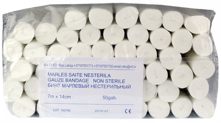 OLKO  nesterilas, 14 cm x 7 m marles saite, 50 gab.