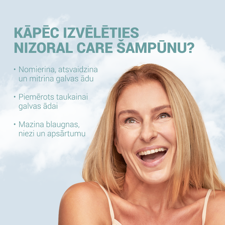 NIZORAL Care Oily Scalp Pret Blaugznām Taukainai Galvas Ādai šampūns, 200 ml