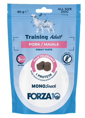 FORZA10 Monosnack Training Adult Cūka, Suņiem gardumi, 80 g
