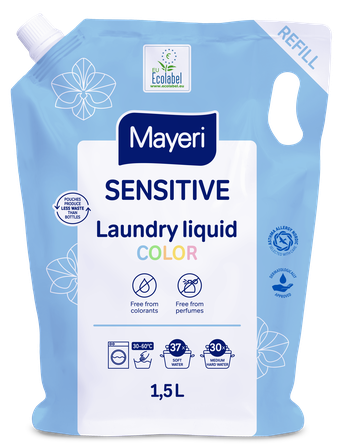 MAYERI Hipoalerģisks Sensitive Color Refill šķidrais veļas mazgāšanas līdzeklis, 1500 ml