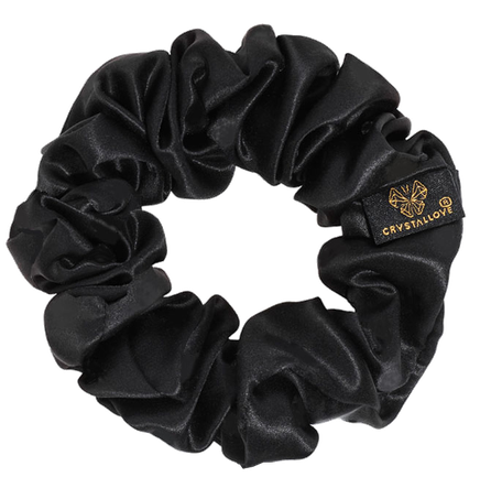 CRYSTALLOVE Black zīda matu gumija, 1 gab.