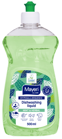 MAYERI Hipoalerģisks Mint & Herbal trauku mazgāšanas līdzeklis, 500 ml