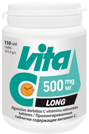 VITABALANS Vita C Long 500 mg tabletes, 150 gab.
