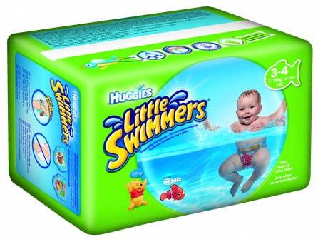 HUGGIES Swimmers 7-15 kg, izmērs 3-4 autiņbiksītes, 12 gab.