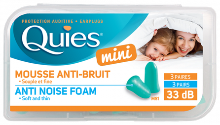 QUIES Mini poliuretāna putu ausu aizbāžņi, 6 gab.