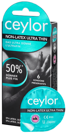 CEYLOR Non-Latex Ultra Thin prezervatīvi, 6 gab.