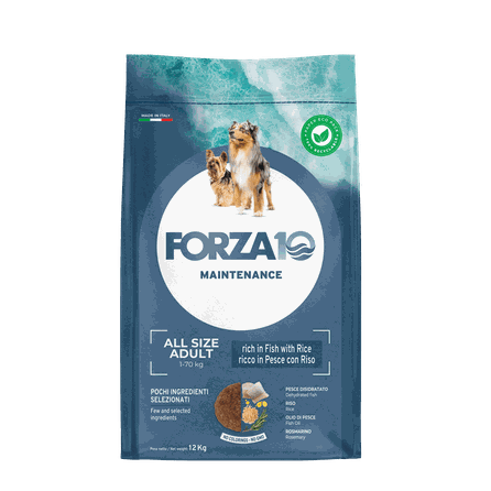 FORZA10 Maintenance Adult All Size Ar Zivīm Un Rīsiem, Suņiem sausā barība, 12 kg