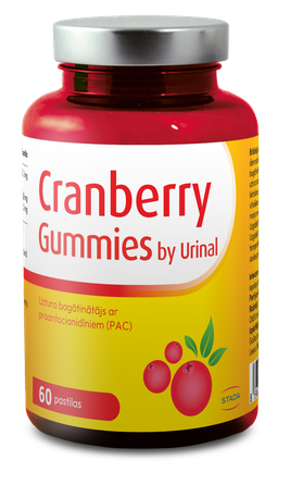 URINAL Cranberry Gummies pastilas, 60 gab.