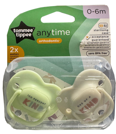 TOMMEE TIPPEE Anytime 0-6 m. māneklītis, 2 gab.