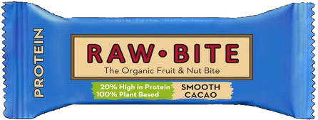 RAWBITE ar kakao, ekoloģisks, olbaltumvielu batoniņš, 45 g