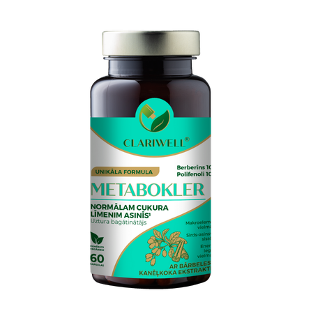 CLARIWELL Metabokler Normālam Cukura Līmenim Asinīs kapsulas, 60 gab.
