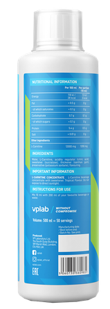 VPLAB L-carnitine ar tropisku augļu garšu koncentrāts, 500 ml