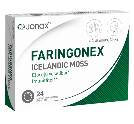 JONAX Faringonex Icelandic Moss pastilas, 24 gab.