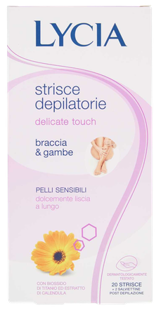 LYCIA Delicate Touch rokām un kājām depilācijas vaska strēmeles, 20 gab.