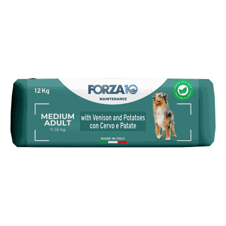 FORZA10 Maintenance Medium Adult Ar Briedi Un Kartupeļiem, Suņiem sausā barība, 12 kg