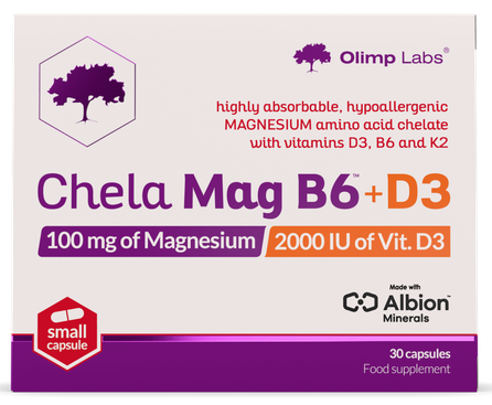 OLIMP LABS Chela Mag B6 +D3 kapsulas, 30 gab.