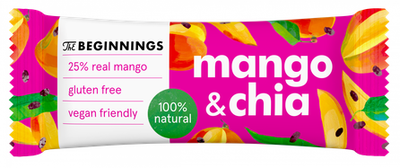 THE BEGINNINGS Mango & Chia batoniņš, 40 g
