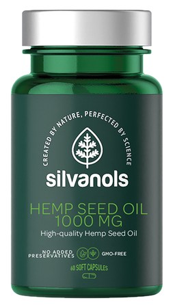 SILVANOLS Premium Hemp Seed Oil 1000 mg kapsulas, 60 gab.