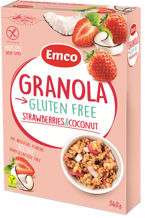 EMCO Granola Strawberry Chocolate pārslas, 340 g