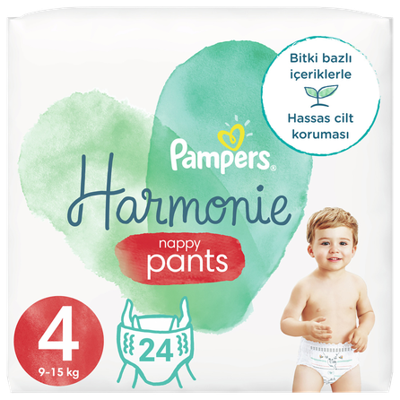 PAMPERS Harmonie Nappy Pants 4 (9-15 kg) autiņbiksītes, 24 gab.