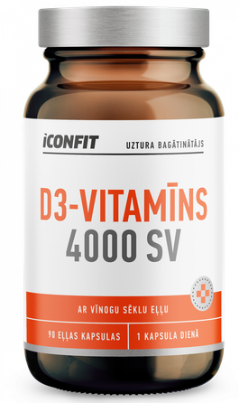 ICONFIT D3 Vitamin, 4000 IU kapsulas, 90 gab.