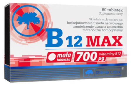 OLIMP LABS B12 Max 700 mcg tabletes, 60 gab.