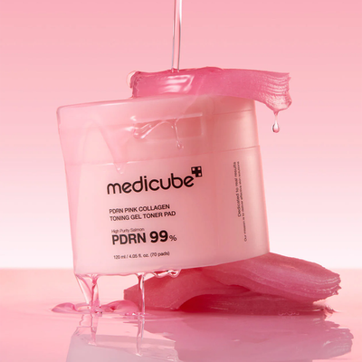 MEDICUBE PDRN Pink Collagen Toning Gel Toner diski sejai, 120 ml