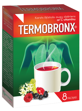 TERMOBRONX Ar C Vitamnu Augu karstais dzēriens, 8 gab.