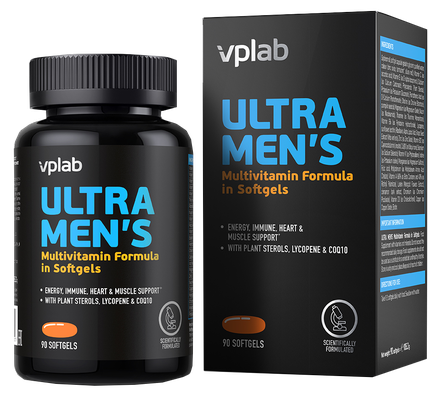 VPLAB Ultra Men's Sport Multivitamin mīkstās kapsulas, 90 gab.