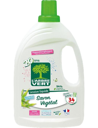 LARBRE VERT Vegetal šķidrais veļas mazgāšanas līdzeklis, 1530 ml