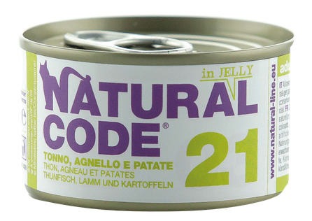 NATURAL CODE 21 Tuncis, Jērs, Kartupeļi konservi kaķiem, 85 g