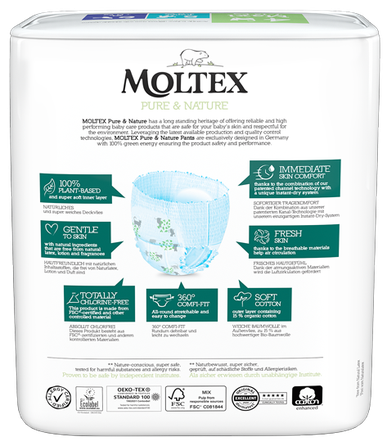 MOLTEX Eco Pure & Nature 4 Maxi (7-12 kg) biksītes, 22 gab.