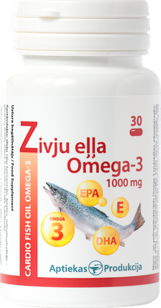 APTIEKAS PRODUKCIJA Sirds Zivju Eļļa 1000 mg kapsulas, 30 gab.