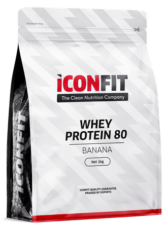 ICONFIT Whey Protein 80 - Banana pulveris, 1000 g