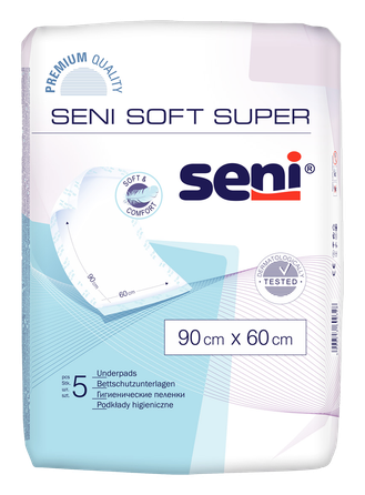 SENI Soft Super 60 x 90 cm absorbējošie palagi, 5 gab.