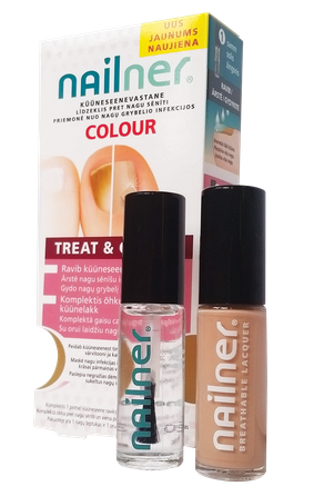 NAILNER treat & color lakas nagu sēnītes ārstēšanai, 10 ml