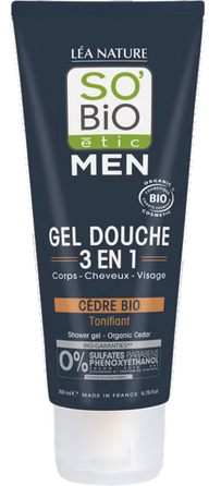 SO BIO ETIC Men Ar Ciedru šampūns/dušas krēms, 200 ml