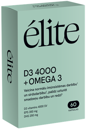 ELITE D3 4000SV + Omega-3 kapsulas, 60 gab.