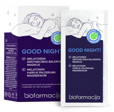 BIOFARMACIJA Good Night! pulveris, 14 gab.