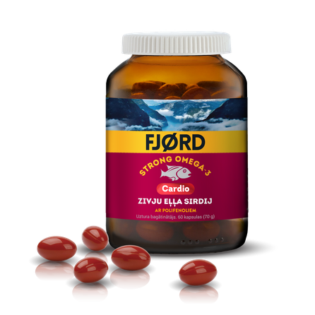 FJORD Strong Omega-3 Cardio kapsulas, 60 gab.