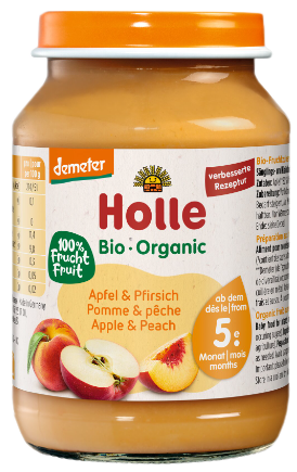HOLLE Ābolu un persiku biezenis, 190 g