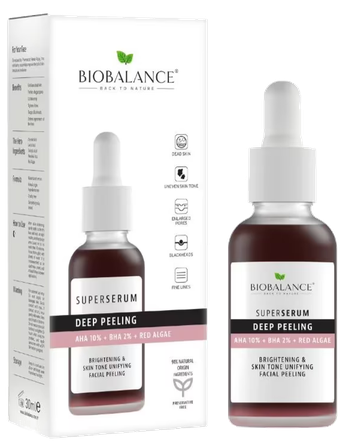 BIOBALANCE Super Serum Deep Peeling AHA 10% + BHA 2% serums, 30 ml