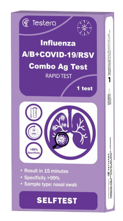 TESTERA A+B grip/Covid19/RSV ComboAg tests, 1 gab.