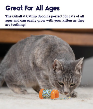 CATSTAGES Orkakat Catnip Infsd Spool Oranža rotaļlieta, 1 gab.