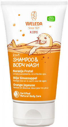 WELEDA Kids Happy Orange šampūns un mazgāšanās līdzeklis, 150 ml