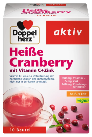 DOPPELHERZ Aktiv Heise Dzērveņu+C+Cinks pulveris, 10 gab.