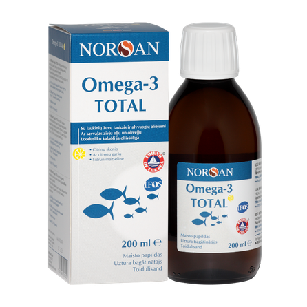 NORSAN Omega-3 Total Ar Citronu Garšu eļļa, 200 ml