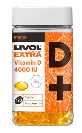 LIVOL  Extra Vitamin D 4000 IU kapsulas, 120 gab.